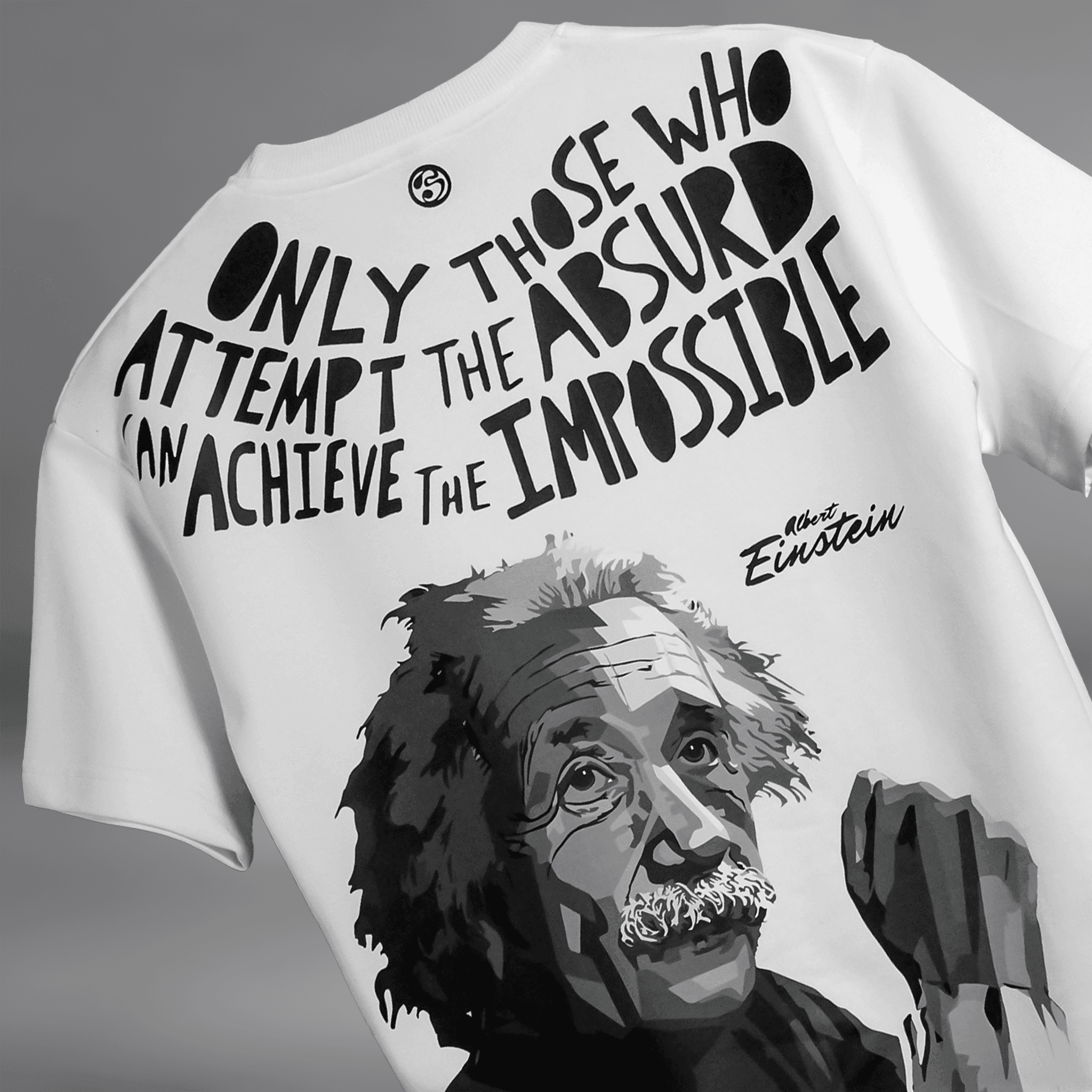 For The Absurds " Albert Einstein " white Blumun oversized (loose fit) drop shoulder t-shirt.