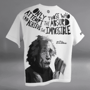 For The Absurds " Albert Einstein " white Blumun oversized (loose fit) drop shoulder t-shirt.