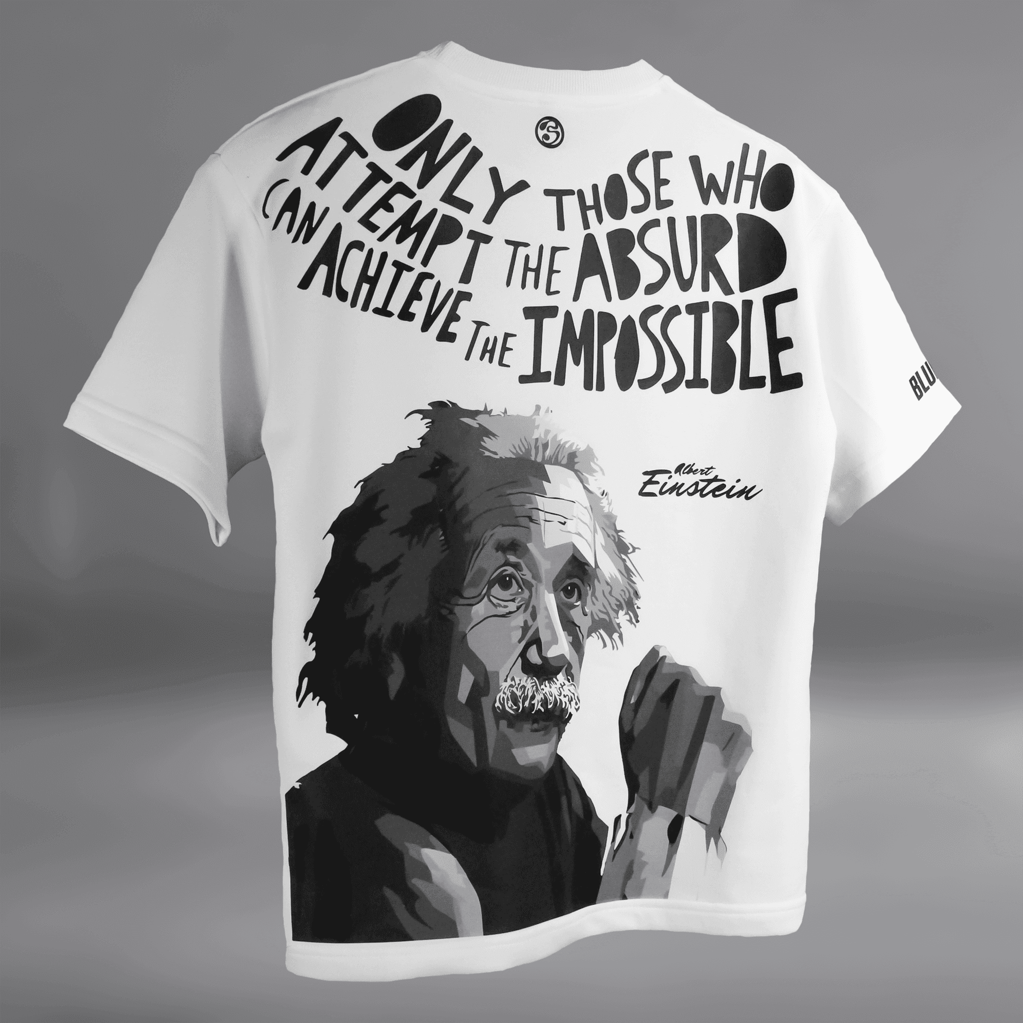 For The Absurds " Albert Einstein " white Blumun oversized (loose fit) drop shoulder t-shirt.