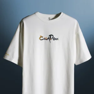 Calm Down Nobody Cares T‑Shirt styled streetwear front angle