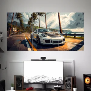 PORSCHE 911 GT3 RS POSTER | CAR POSTERS | VECTOR ART POSTER | 3 PIECE SET