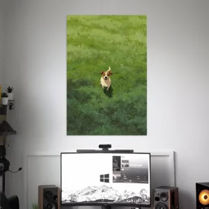 GRASS & PUPPY ART POSTER | WALL ART | NATURE POSTERS