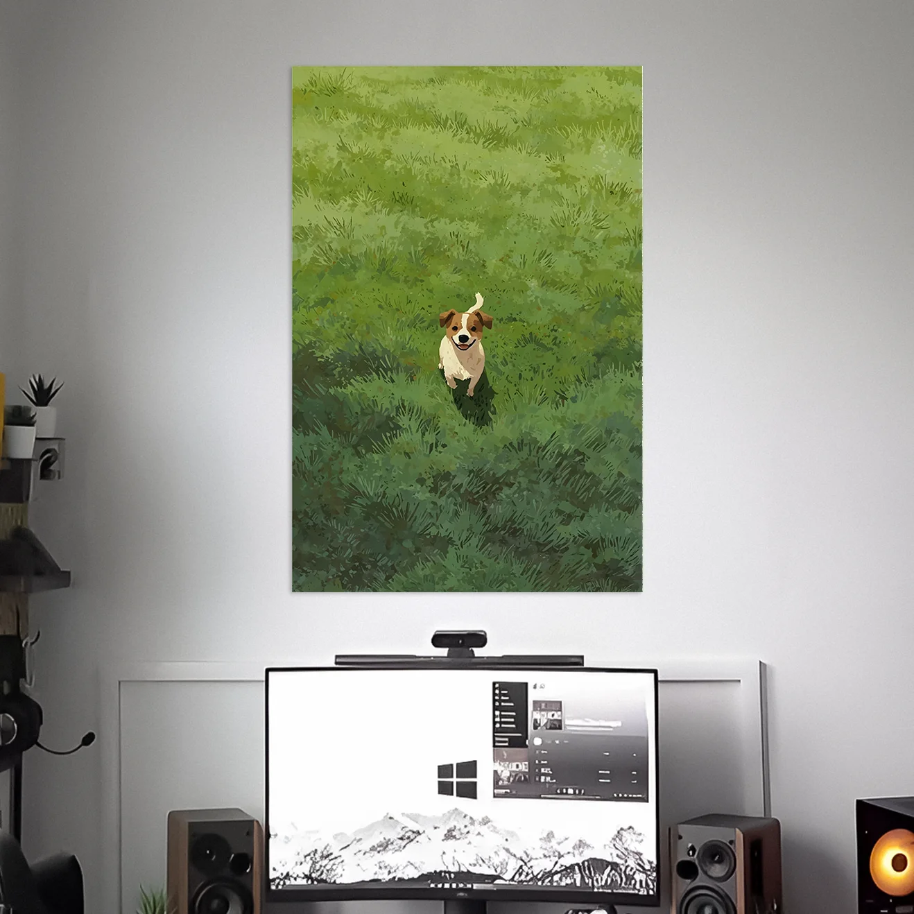 GRASS & PUPPY ART POSTER | WALL ART | NATURE POSTERS
