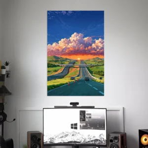 SUNSET LANDSCAPE ART POSTER | WALL ART | NATURE POSTERS